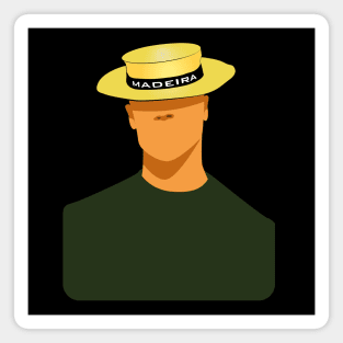 Madeira Island male no face illustration using the traditional straw hat Magnet